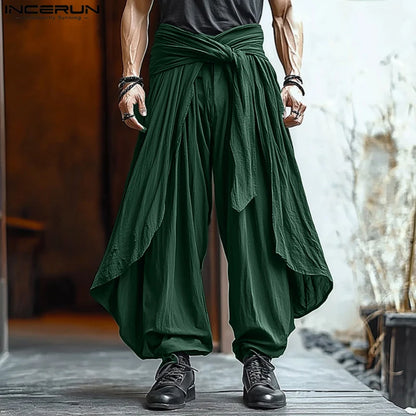 Men's Casual Pants Harem Pant Pleated Long Trousers Streetwear Oversize Men's Clothing S-5XL