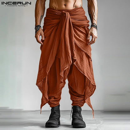Men's Casual Pants Harem Pant Pleated Long Trousers Streetwear Oversize Men's Clothing S-5XL