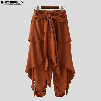 Men's Casual Pants Harem Pant Pleated Long Trousers Streetwear Oversize Men's Clothing S-5XL
