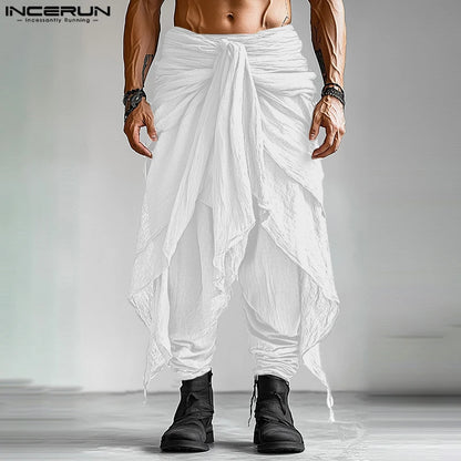 Men's Casual Pants Harem Pant Pleated Long Trousers Streetwear Oversize Men's Clothing S-5XL