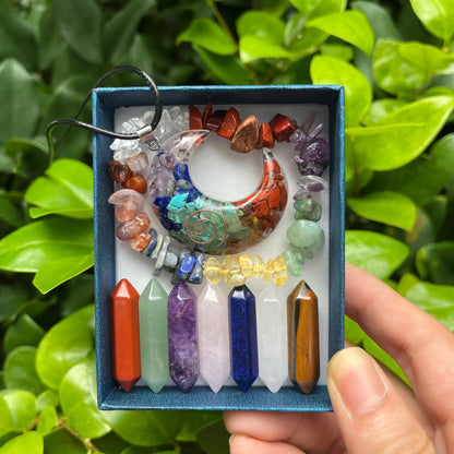 9pcs Pointed Quartz Crystal, Chakra Healing Stones And Crystals Set, Hexagon Rose Quartz Gems For Meditation Bedroom Decor