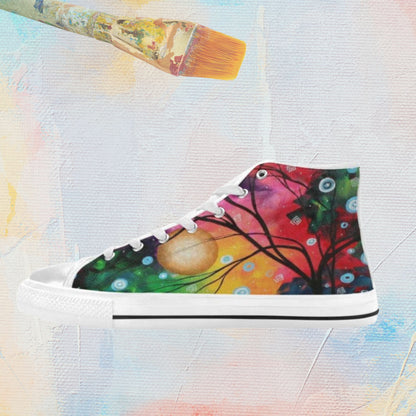 Custom High Top Canvas Abstract Glow Shoes for Women