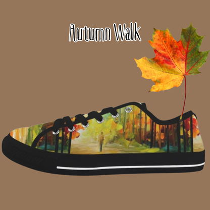 Autumn Walk Abstract Painting  Low Top Women's Shoes