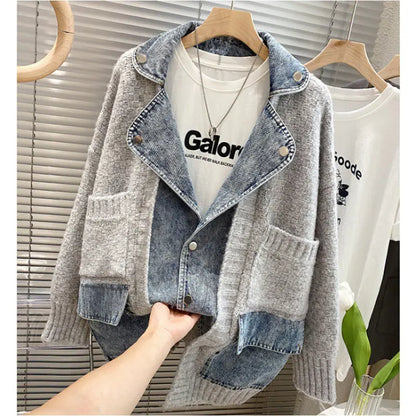 Women's Oversized Patchwork Denim Jacket