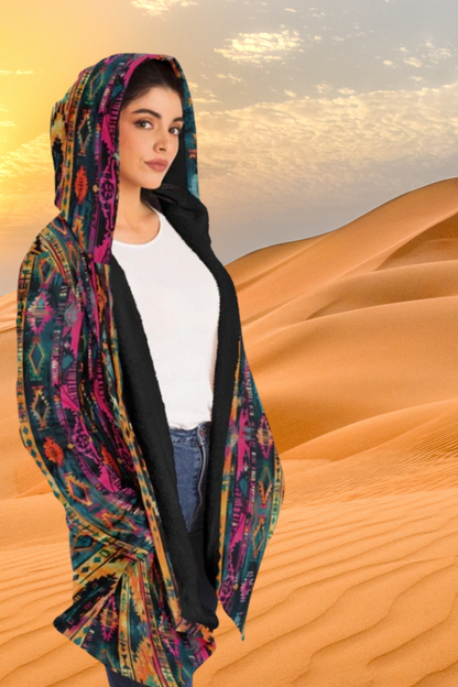 Bohemian Cloak – Vibrant Tribal Geometric Tapestry Design BOHO Style Custom Design