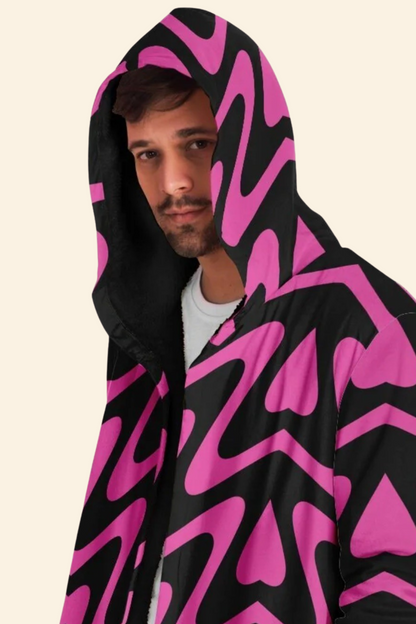 Microfleece Cloak – Pink & Black Hippie Bolo 🌸 Because Regular Cloaks Are Boring