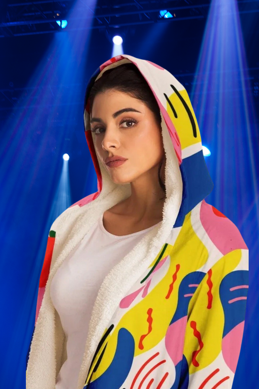 Microfleece Cloak – Abstract Chaos You’ll Actually Want to Wear 🎨🌀