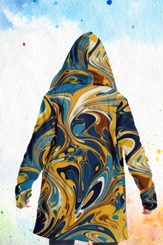 Boho Cloak – Color Splash Marble Swirl Abstract Art Wrap