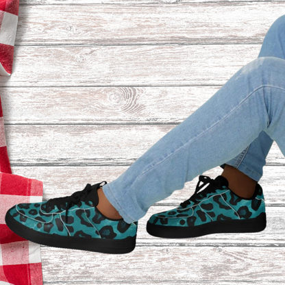 Teal Leopard Sneakers — Where Urban Edge Meets Wild Style
