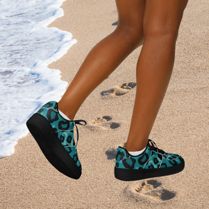 Teal Leopard Sneakers — Where Urban Edge Meets Wild Style