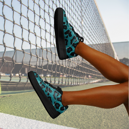 Teal Leopard Sneakers — Where Urban Edge Meets Wild Style