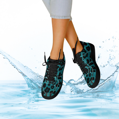 Teal Leopard Sneakers — Where Urban Edge Meets Wild Style