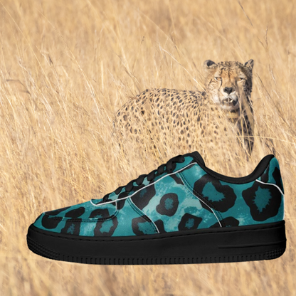Teal Leopard Sneakers — Where Urban Edge Meets Wild Style