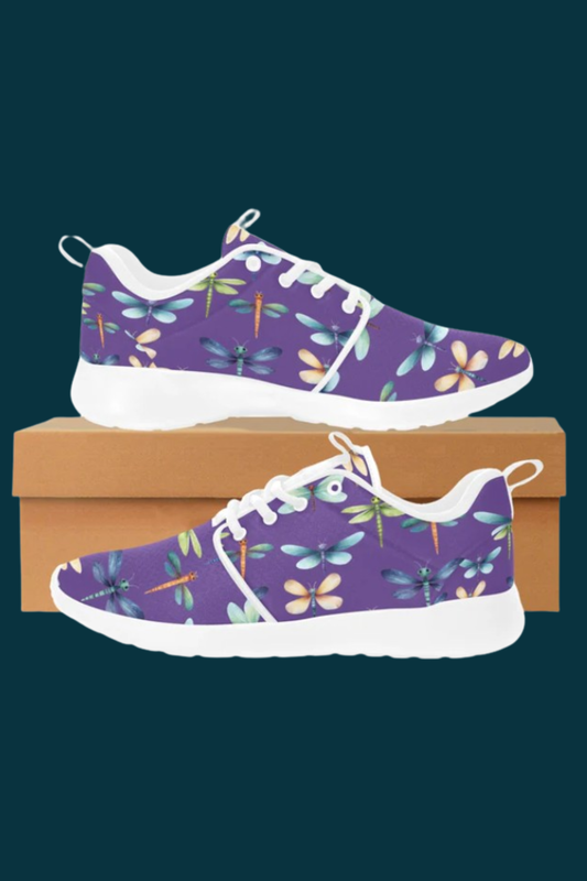 Dragonfly Women's And Children's Sneakers, Dragonflies Shoes Art, White Black High Low Top Shoes, Graphic Design Shoes, Custom Sneakers