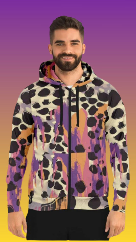 Animal Print Fashion Zip-Up Hoodie