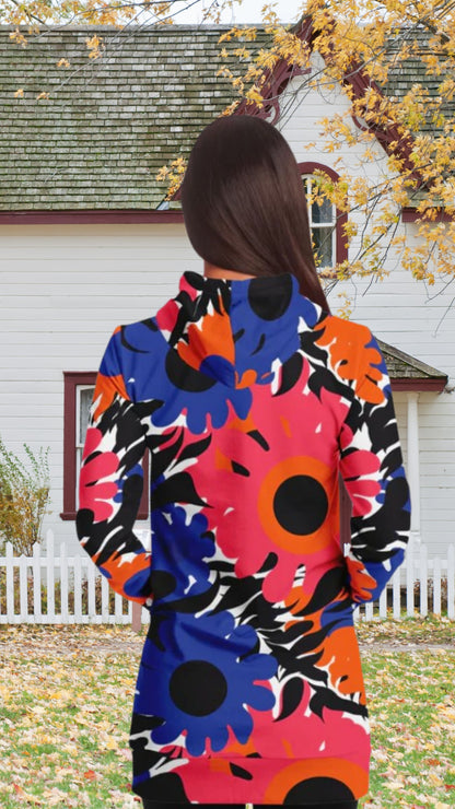 Floral Fashion Longline Hoodie Boho Outfits