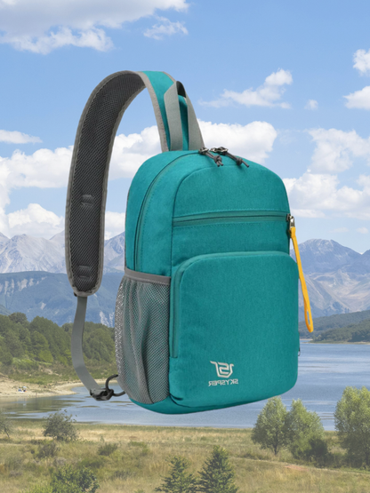 Crossbody Sling Bag Packable Cross Body Sling Backpack Shoulder Travel Bag Hiking Daypack for Women Men(Cyan)
