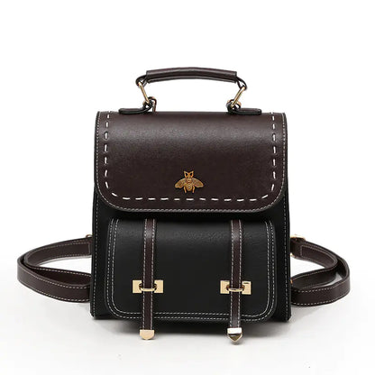 Contrasting Retro Small Backpack for Women