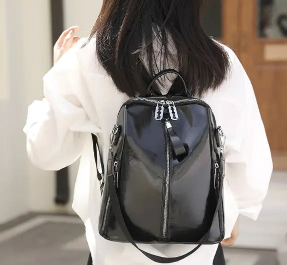 Trendy Women's Anti-Theft Soft Leather Backpack