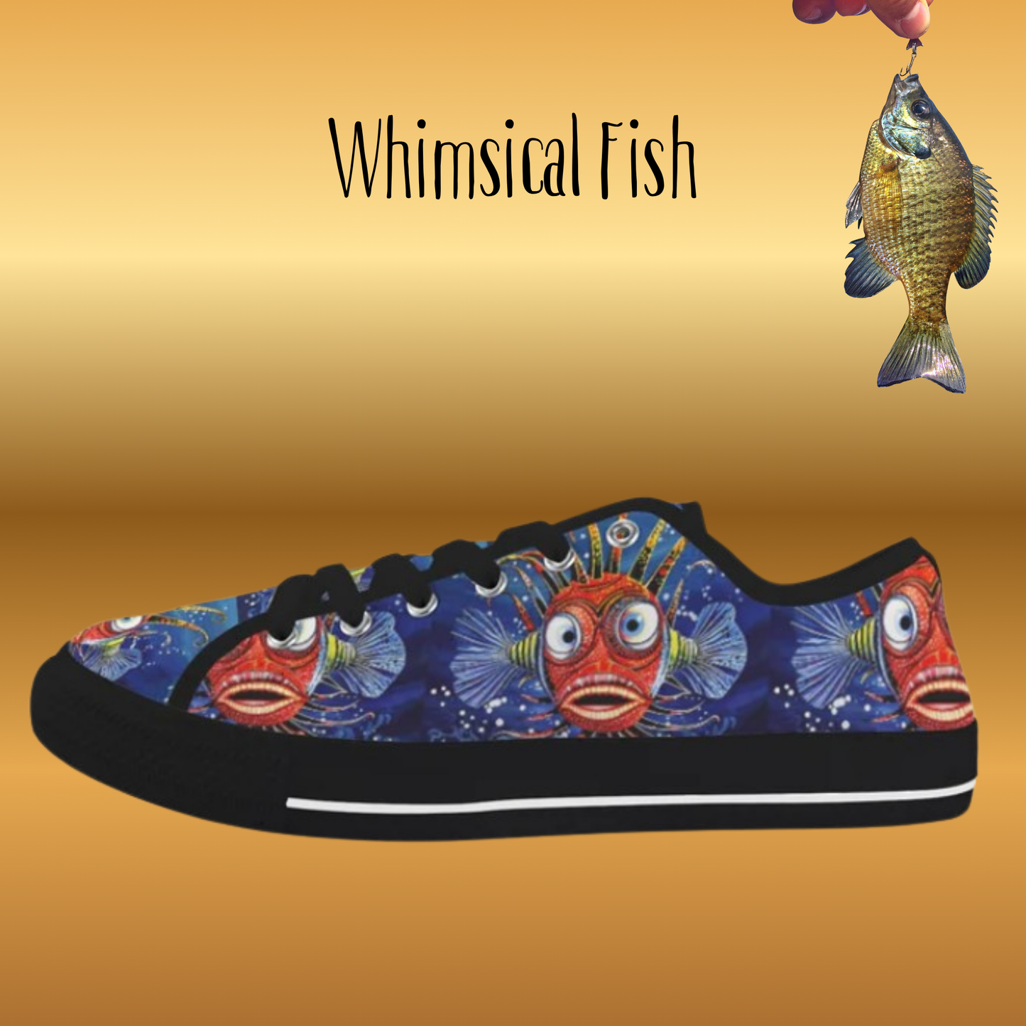 Whimsical Fish Low Top Women's Shoes