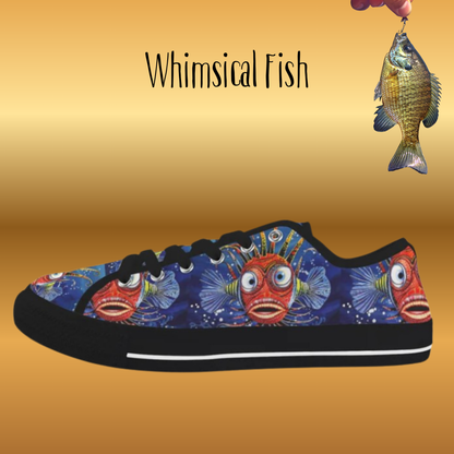Whimsical Fish Low Top Women's Shoes