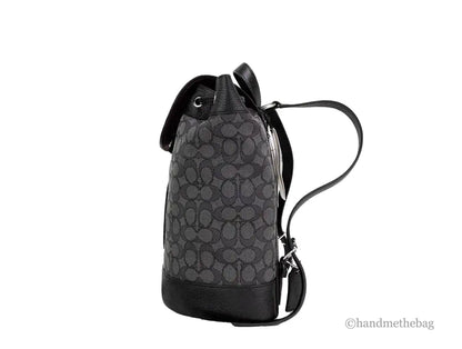 Coach Dempsey Black Smoke Signature Jacquard Canvas Patch Backpack
