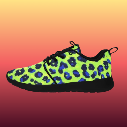 Extinction Women's Sneakers Black and Green Animal Print