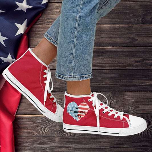 “I Am Charlie Kirk” Red High-Top Shoes | Statement Footwear copy