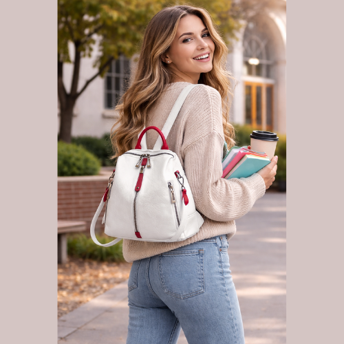 Trendy Women's Anti-Theft Soft Leather Backpack