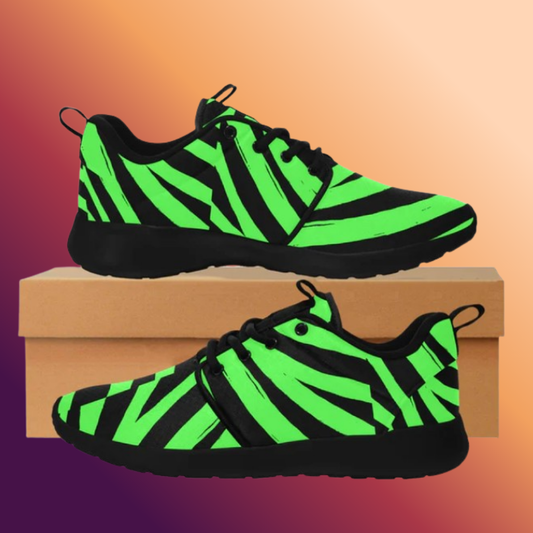 Fluorescent Green & Black Women's Pull Loop Sneakers
