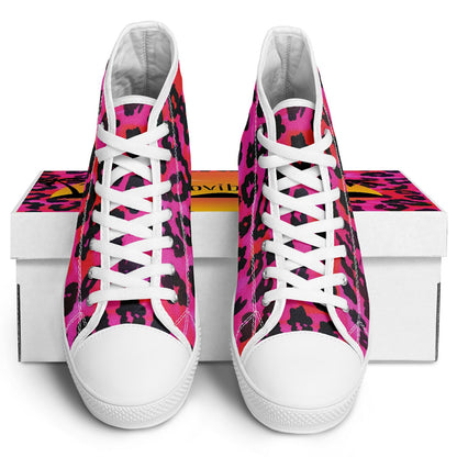 Urban Peak High Top Shoes | Magenta Leopard Print | Vibrant Animal-Print Streetwear