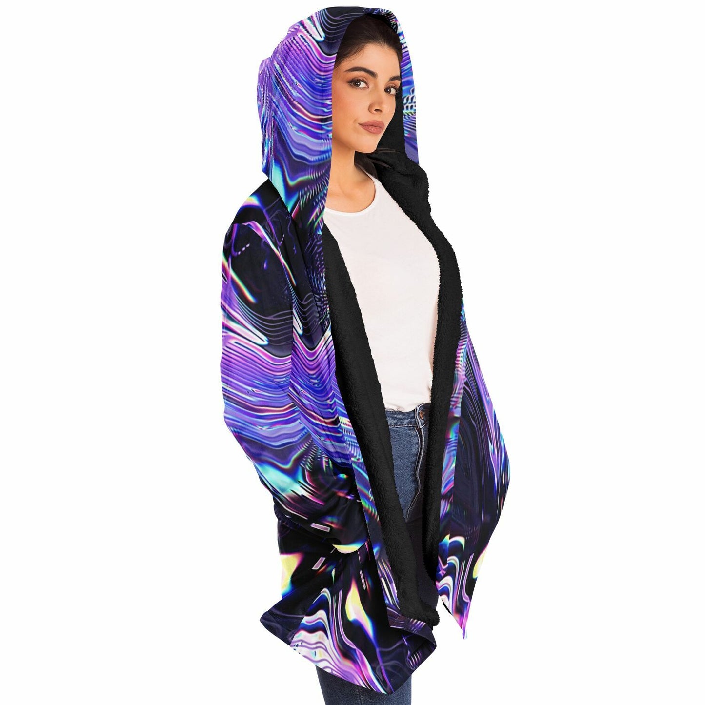 Psychedelic Cloak – Abstract Expressionism Trippy Hooded Cloak | Boho Men Style, Women's Fashion