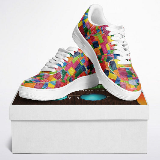 Core Low Shoes, Multi-Colored Sneakers, Custom Fashion Low Tops, Unique Artistic Streetwear