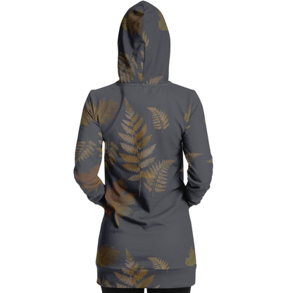 Forest Leaves Fern Hoodie Dress