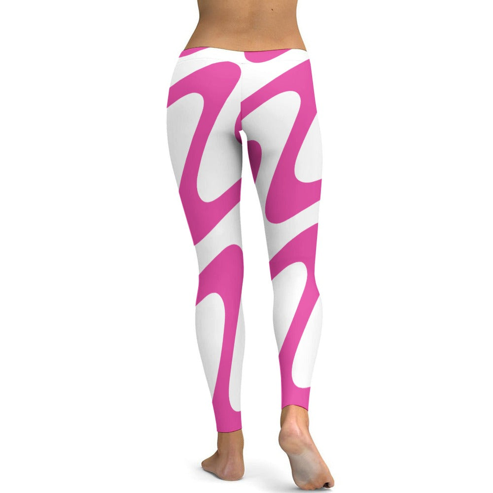 Soft Ladies Pink & White Tight Yoga Pants