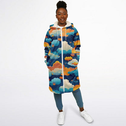 Zipper Cloak – Vibrant Kaleidoscope Mosaic Microfleece Wrap, Colorful Boho Festival Poncho