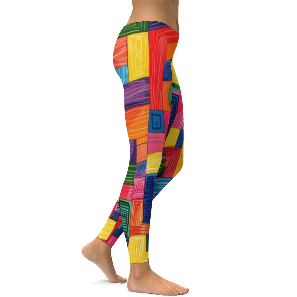 Ladies Yoga Pants Rainbow Colors