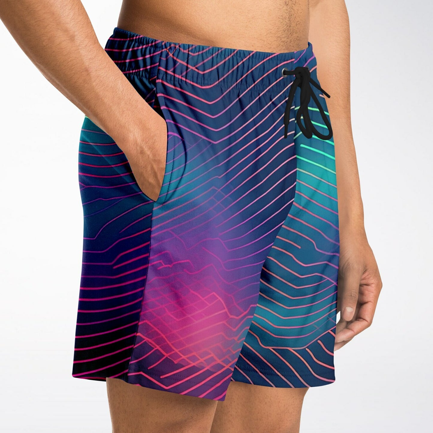 Wave Fashion Shorts | Mens Shorts | Colorful Abstract | Festival & Streetwear Style | Festival Shorts