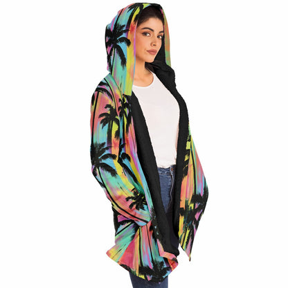 Fantasy Cloak – Abstract Tropical Neon Palm Tree Cloak | Boho Chic Style