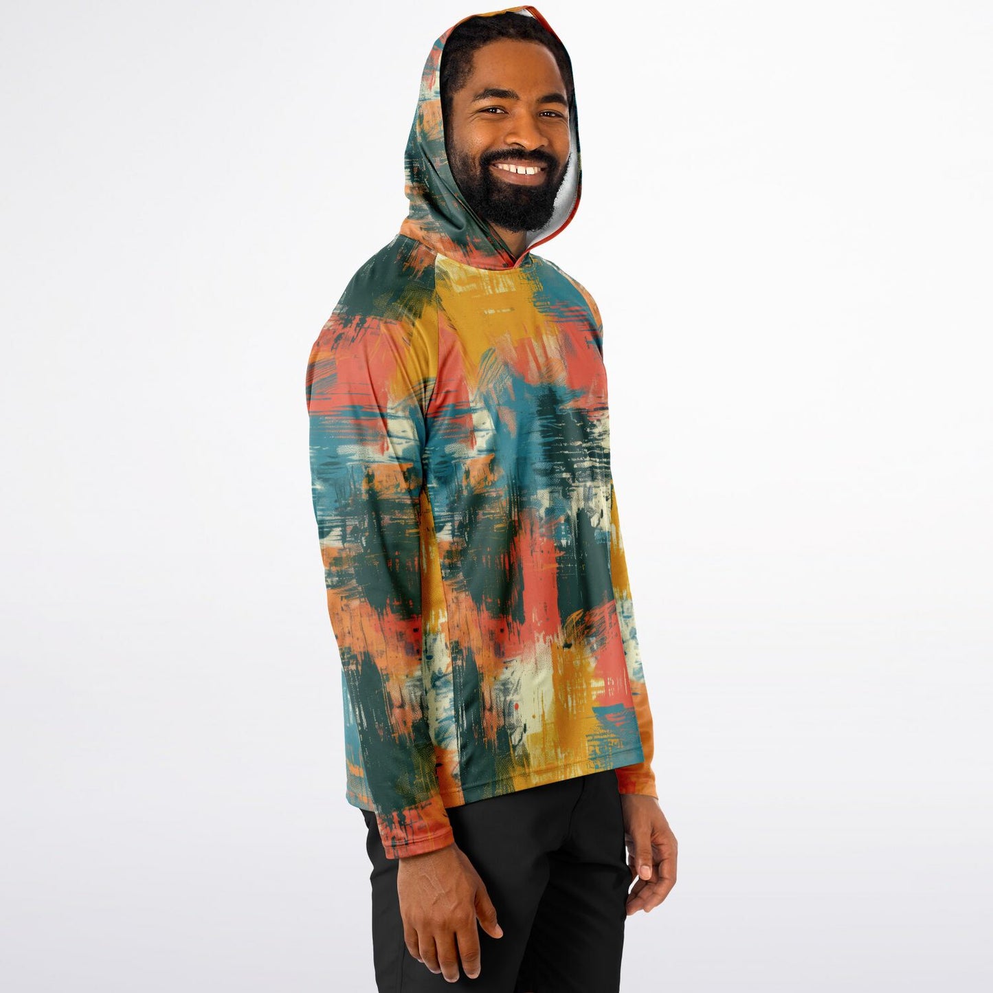 Men’s Long Sleeve Hooded Performance Shirt – “Oops, I Hugged the Paint Wall” Edition