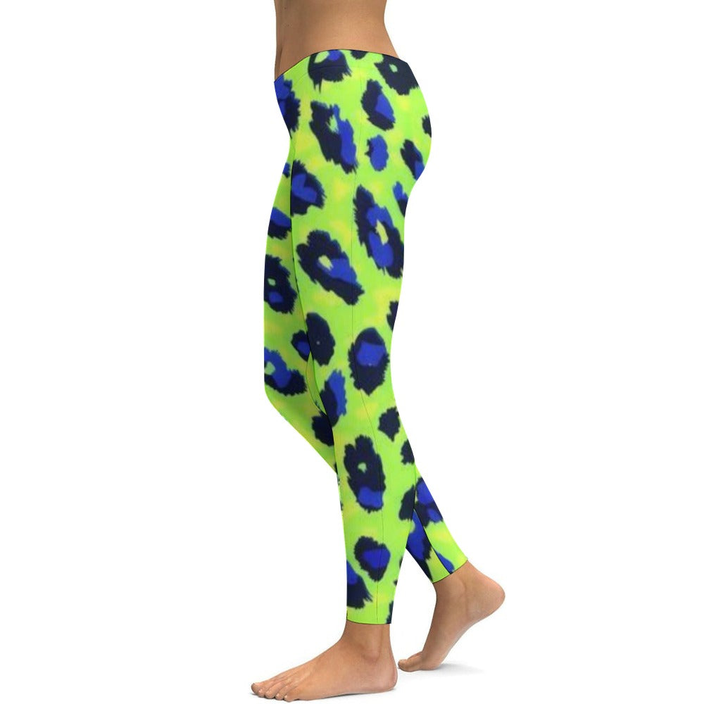 Soft Ladies Green Leopard Spotted Yoga Pants
