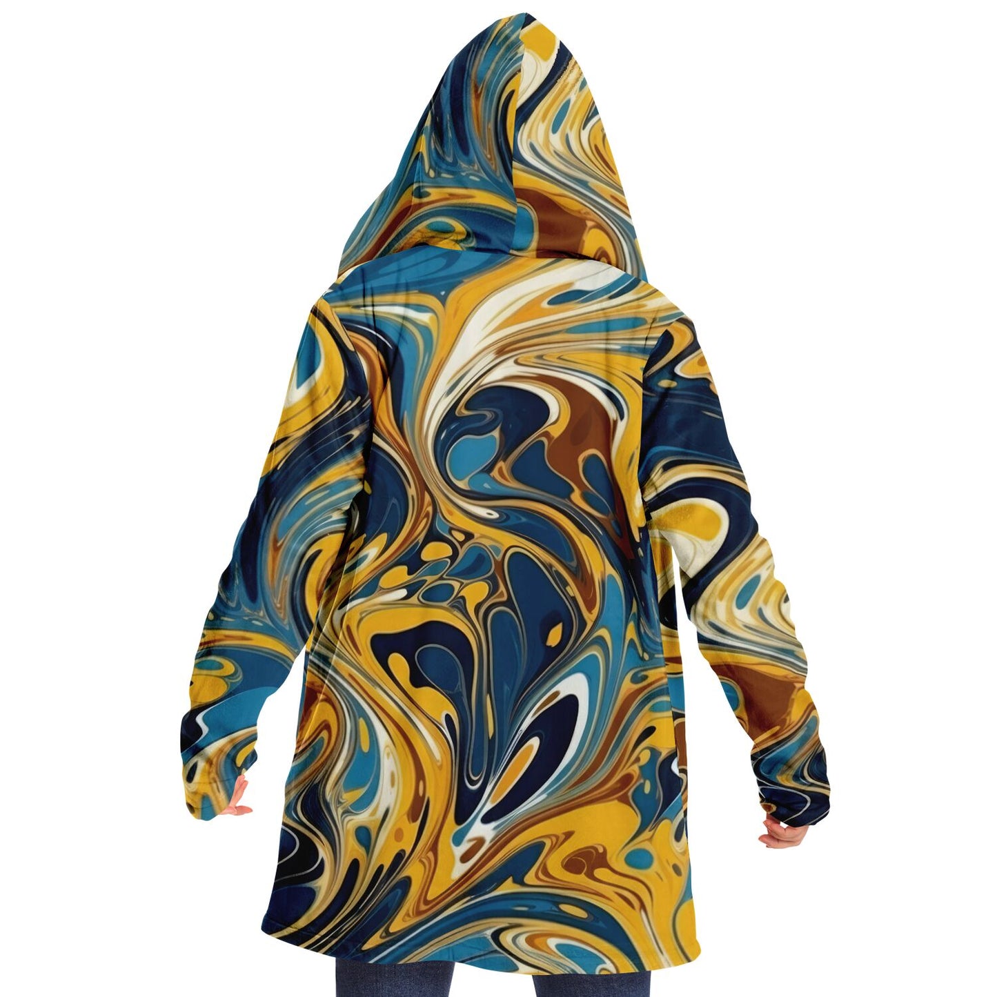 Boho Cloak – Color Splash Marble Swirl Abstract Art Wrap