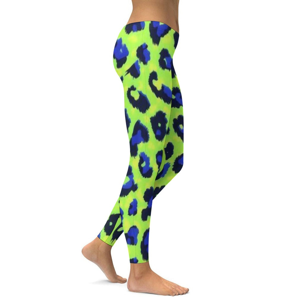 Soft Ladies Green Leopard Spotted Yoga Pants