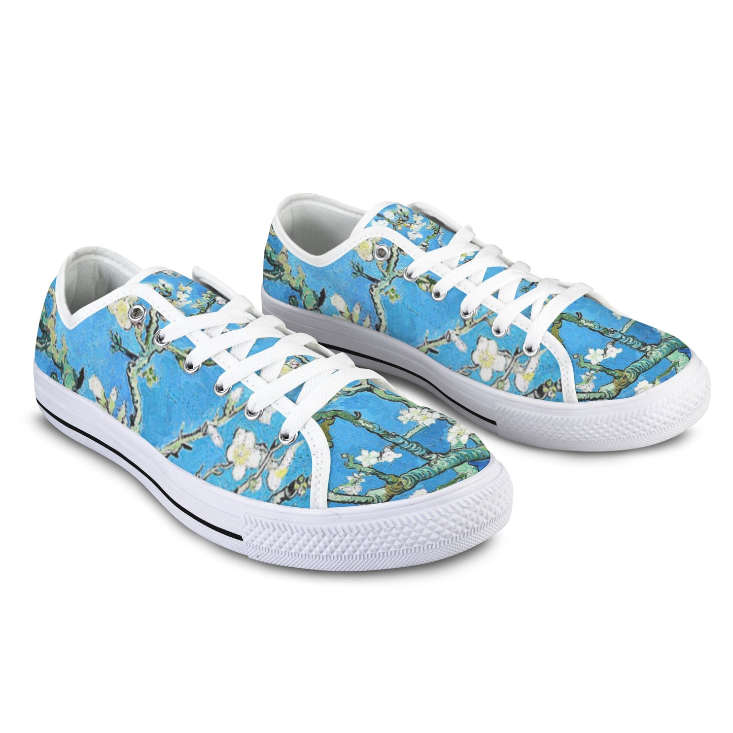 Van Gogh Almond Blossom Low Top Sneakers, Women's Casual Shoes