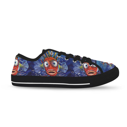 Whimsical Fish Low Top Women's Shoes