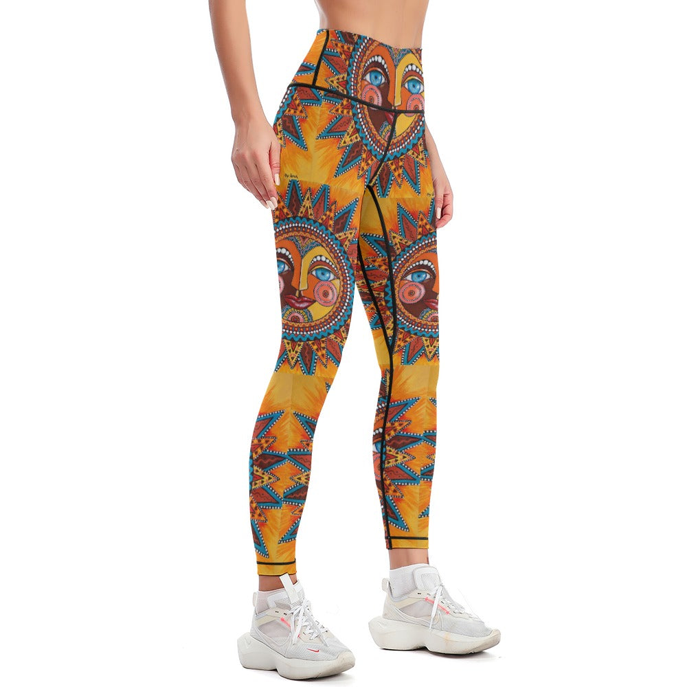 Women's Whimsical Sun Comfort Sports Yoga Pants