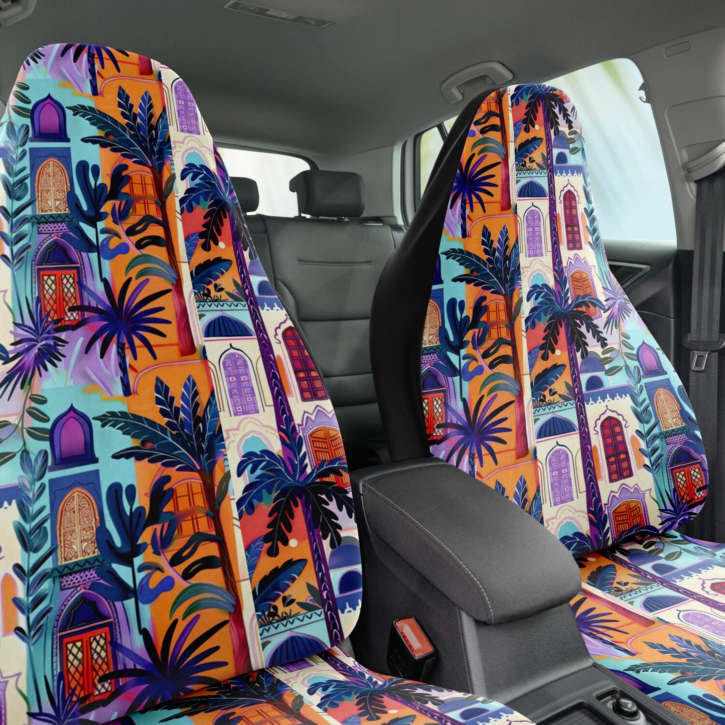 Moroccan-Inspired Car Seat Covers – Exotic Vibrant Design  Colorful Seat Covers