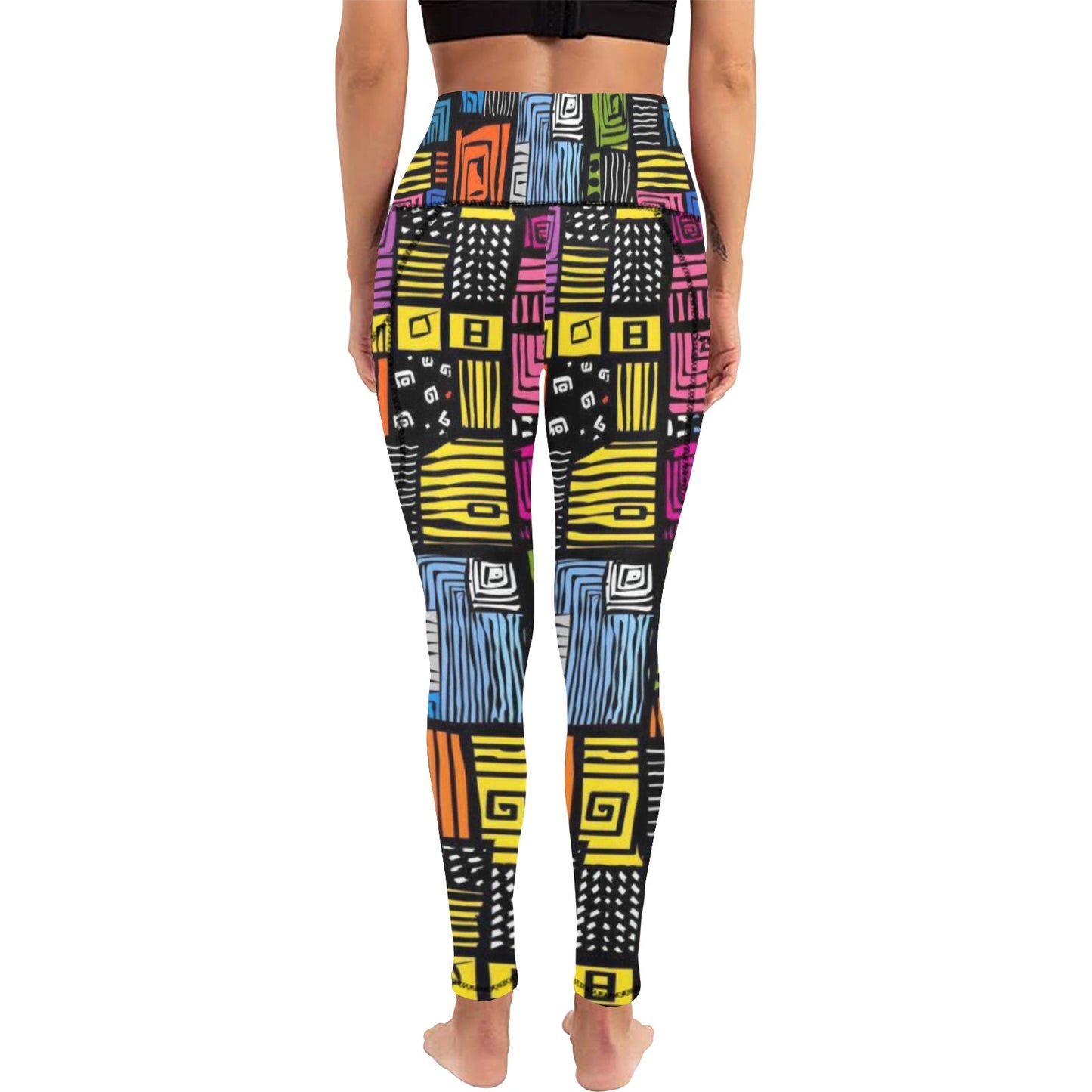 Abstract Art Leggings with Pockets