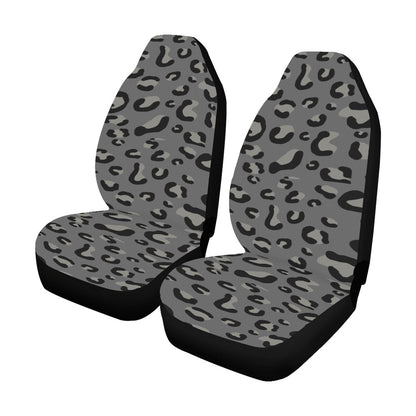 Black and Gray Leopard Car Seat Covers (Set of 2)