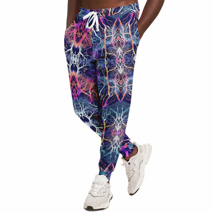Athletic Jogger with Tree Branch Gradient – Vibrant Fantasy Coral & Neon Pattern Unique Custom Design